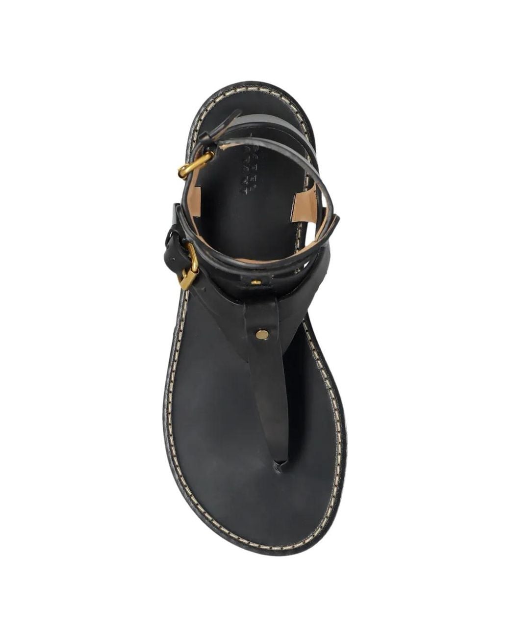 Isabel Marant Black Sandales Eveena En Cuir À Boucle
