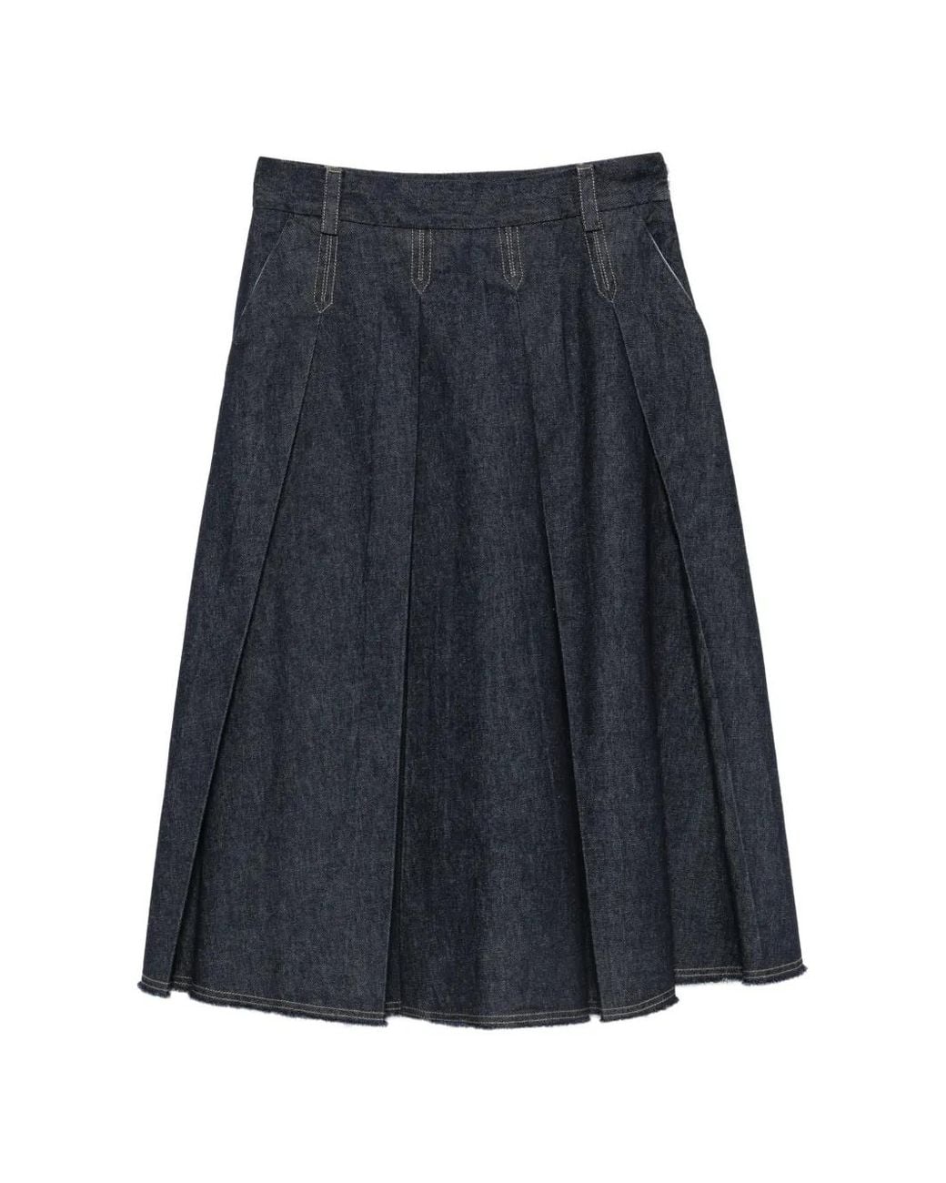 Tela Blue Charlotte/J Pleated Denim Skirt