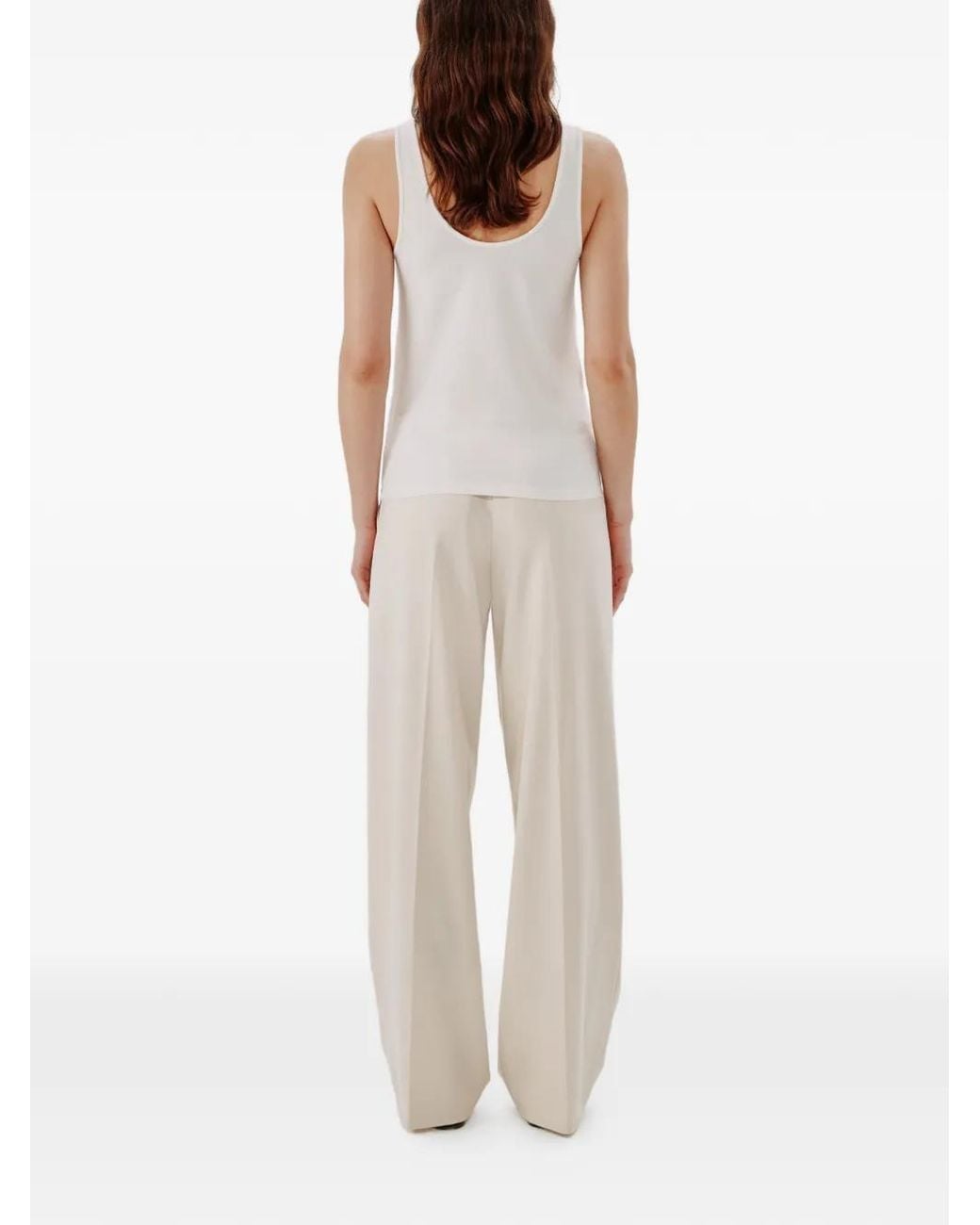 Another Tomorrow White Sleeveless Tank Top
