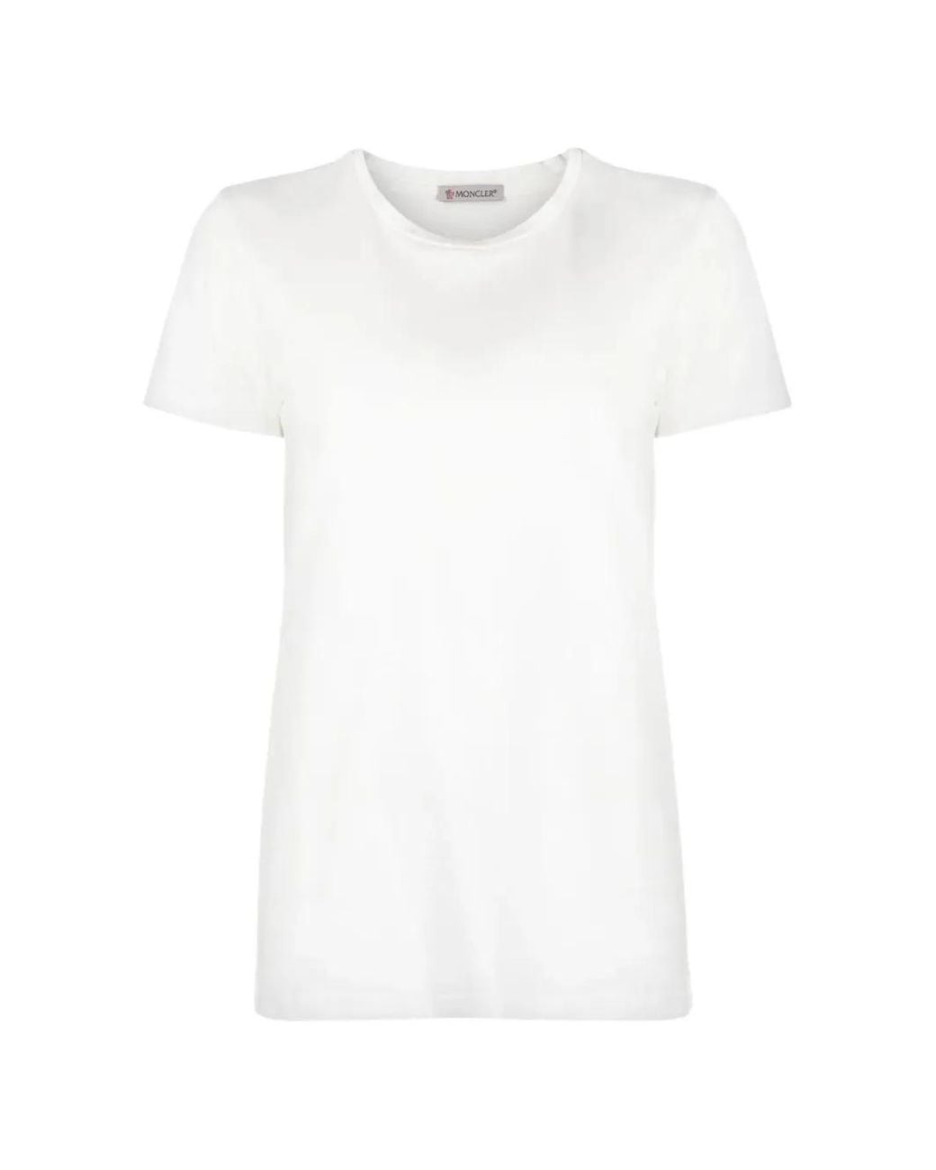 Moncler White Logo-Patch T-Shirt
