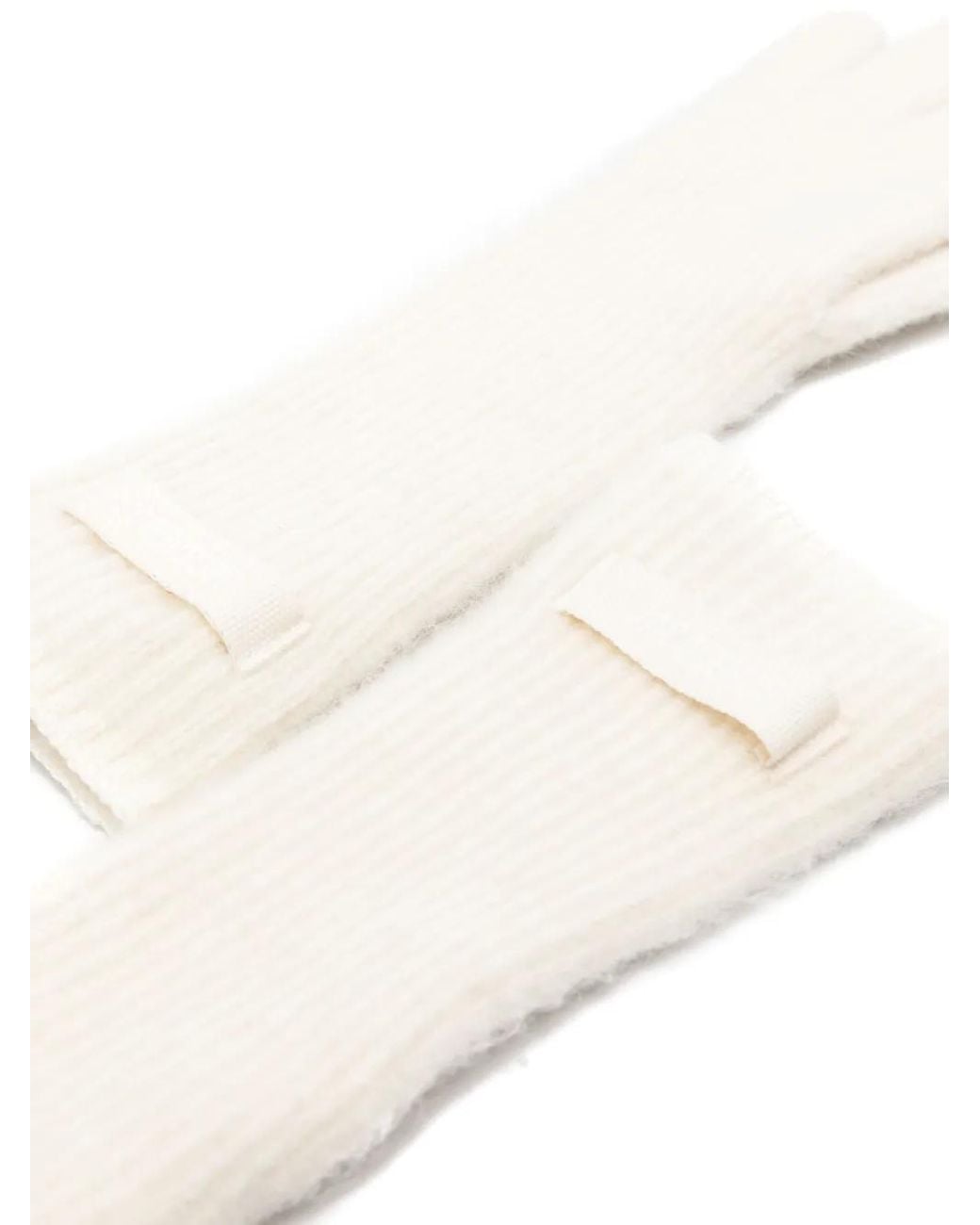 Jacquemus White Logo-Patch Gloves for men
