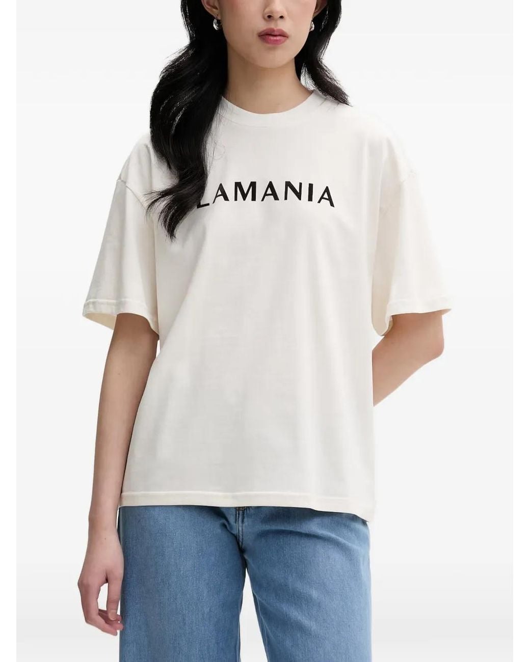 La Mania White Chuck Logo-Print T-Shirt