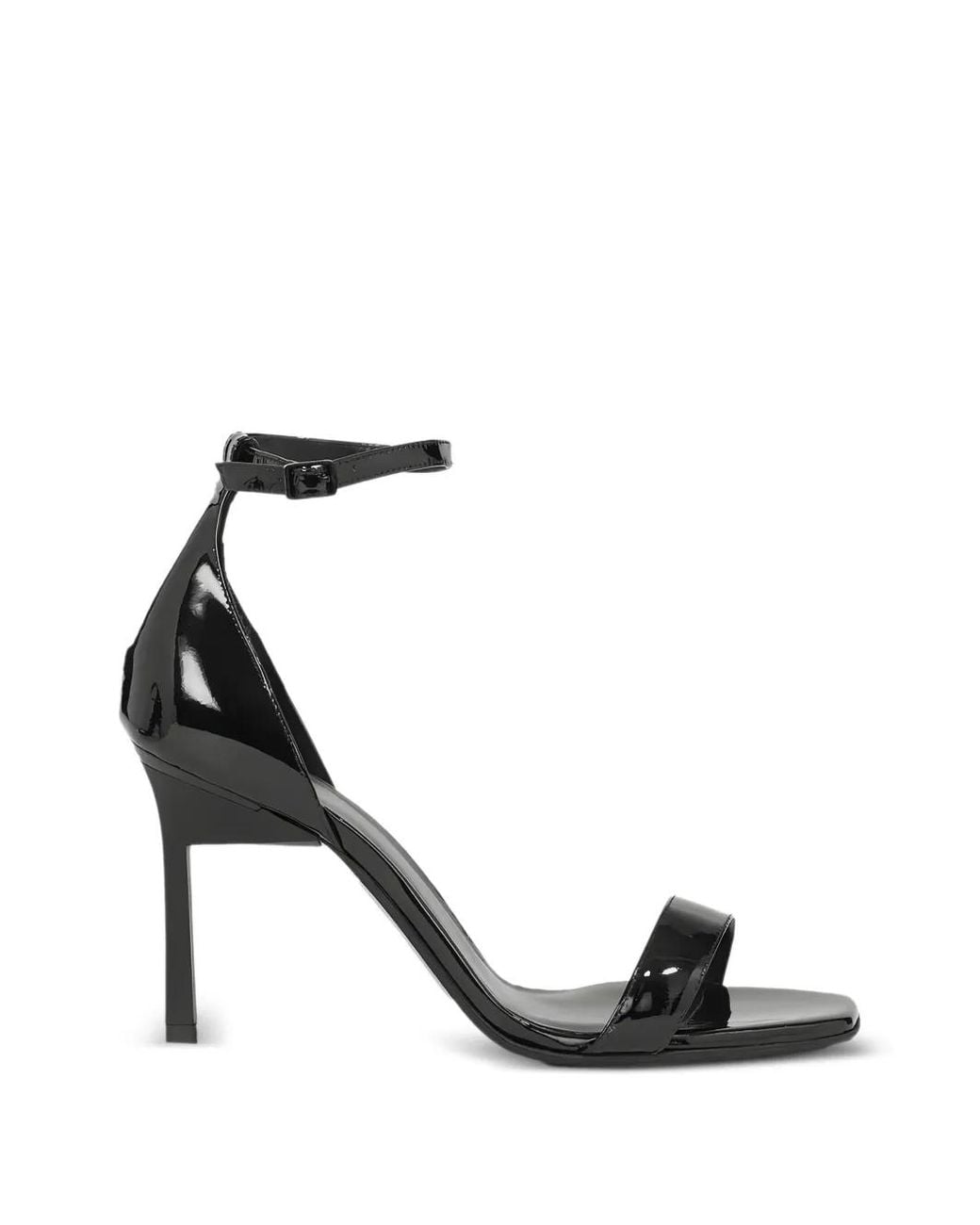 Calvin Klein Black Patent-Leather Stiletto Sandals