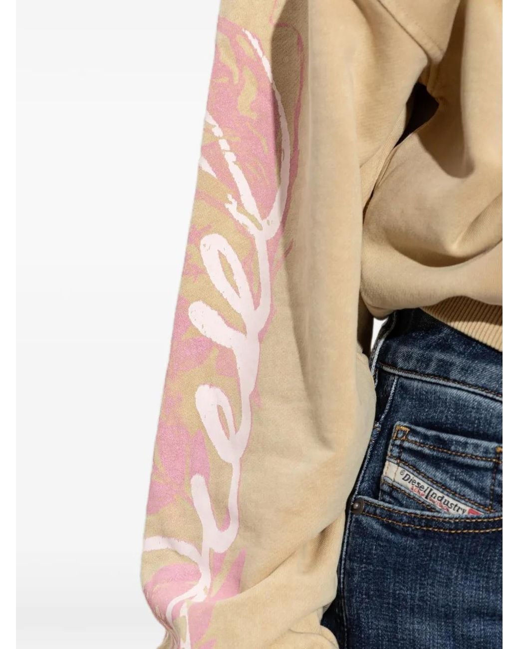 DIESEL Natural Logo-Print Zip-Up Hoodie