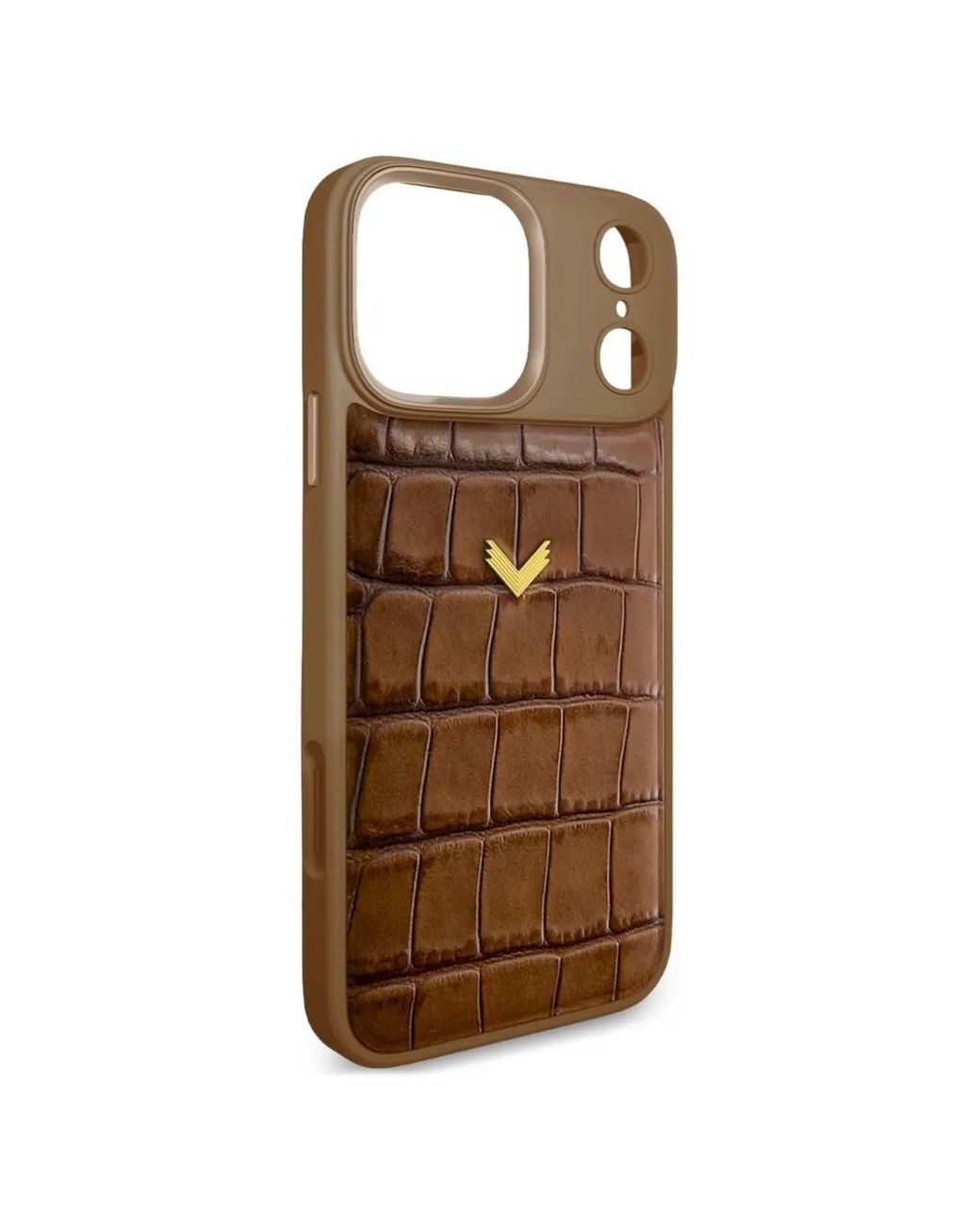 Velante Brown Coque D'Iphone 17 Pro Max À Effet Peau De Crocodile