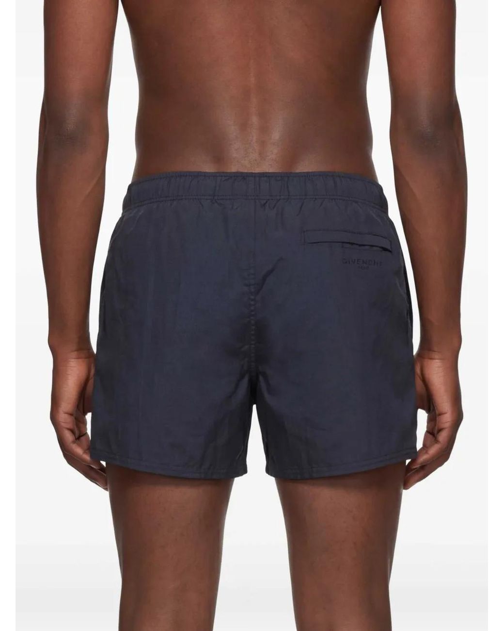 Givenchy Blue Swim Shorts With Paris Embroidery for men