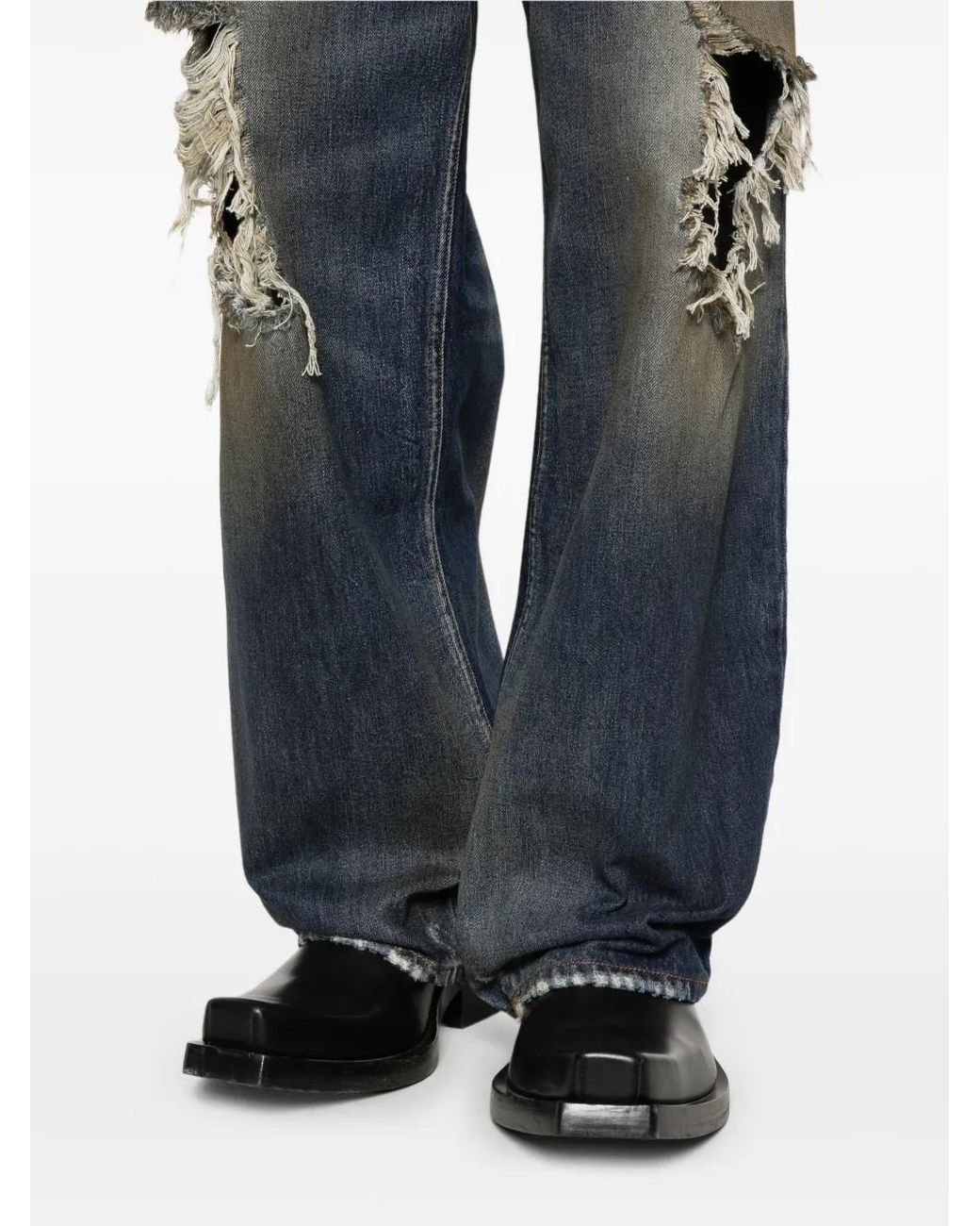 Vetements Blue Distressed Ripped Jeans