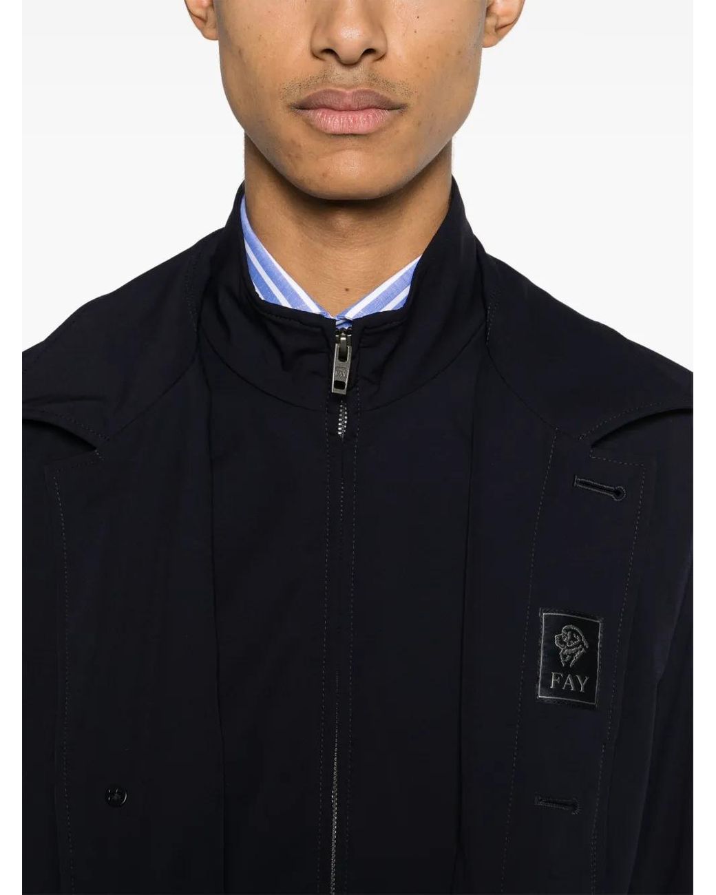 Fay Blue Morning Layered Coat for men