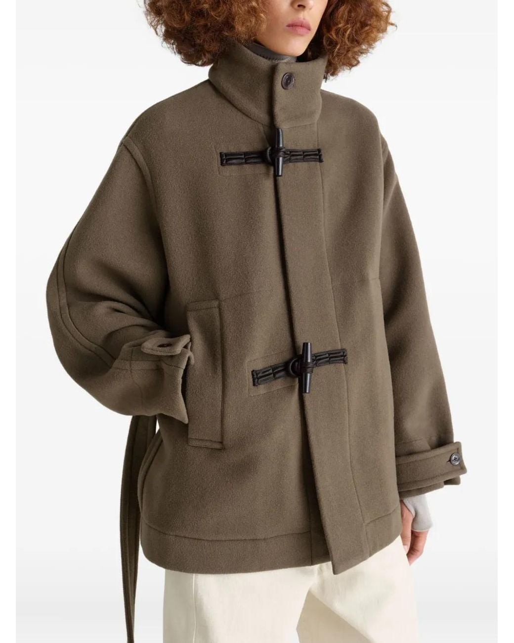 Lemaire Brown Toggle-Fastening Belted Duffle Coat