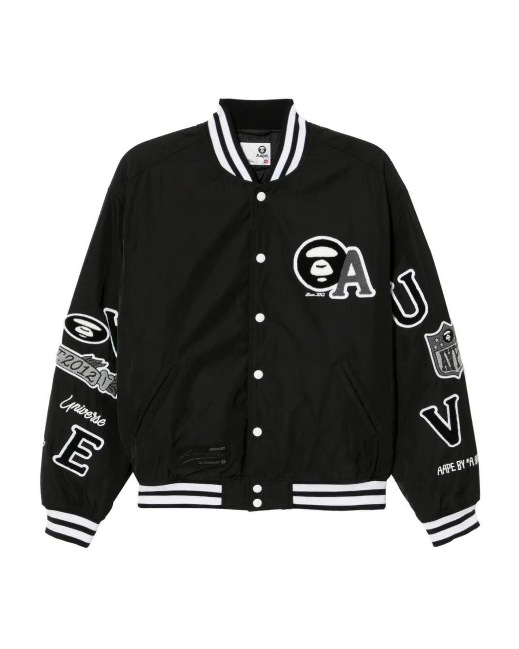 Aape By A Bathing Ape Black Logo-Embroidered Jacket for men