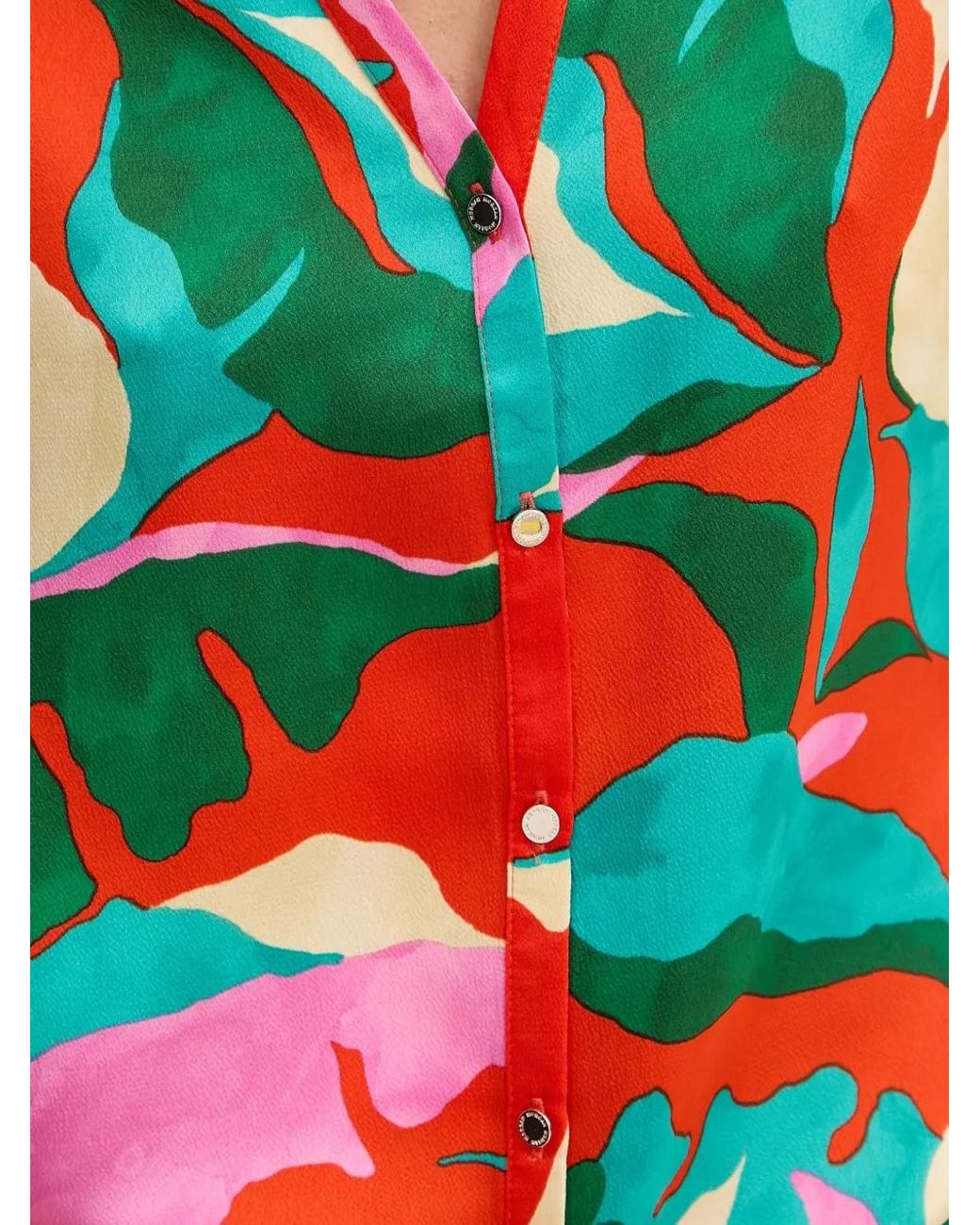 Morgan Red Abstract-Print Short-Sleeve Shirt