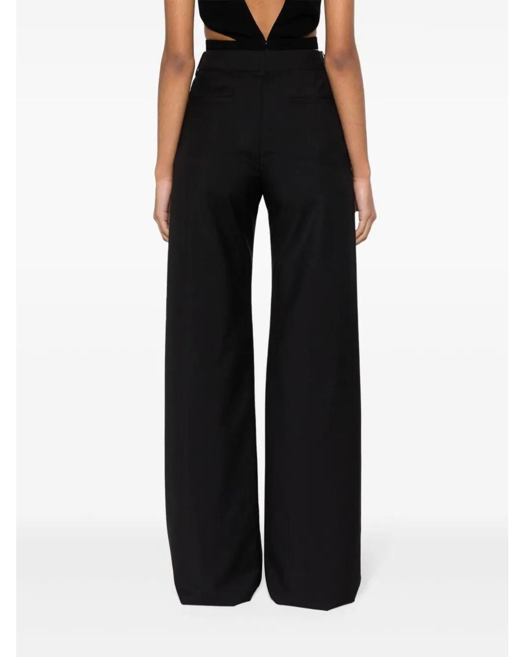 Valentino Garavani Black Mid-Rise Tailored Trousers