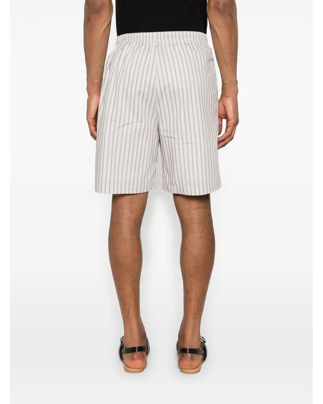 Grayed White Striped Shorts for men