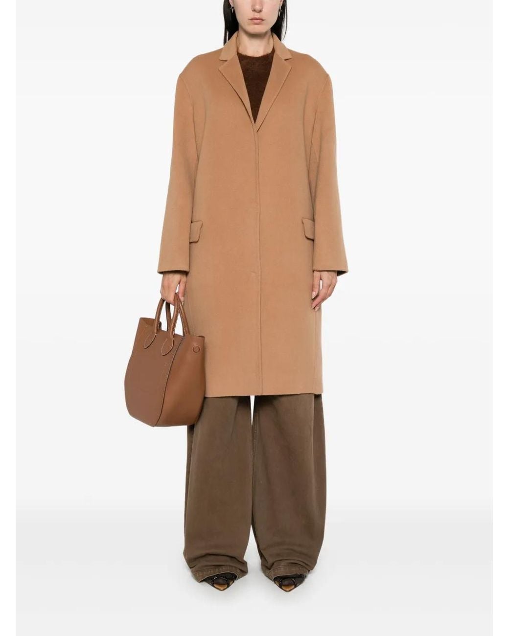 Semicouture Natural Wool Coat
