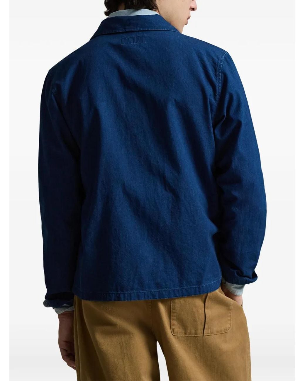 Polo Ralph Lauren Blue Button Cotton Overshirt for men