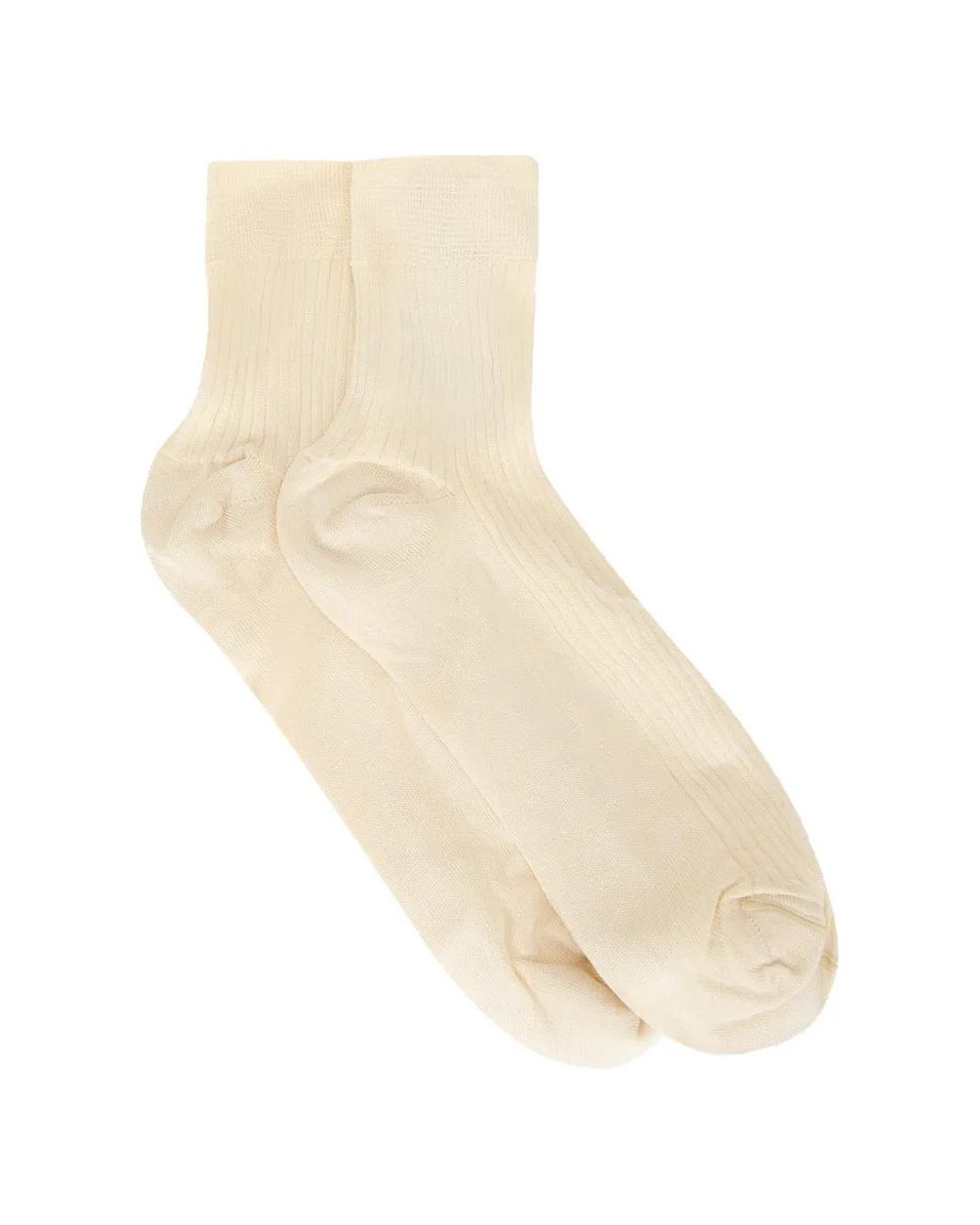 RED Valentino Natural Ribbed Socks