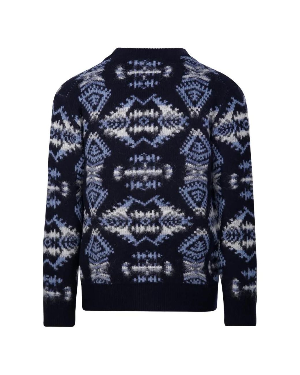 Altea Blue Geometric-Pattern Cardigan for men