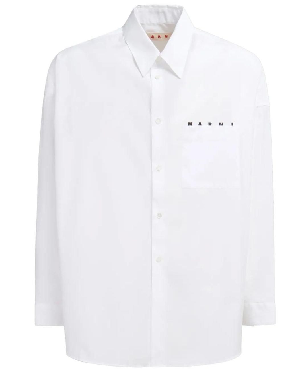 Marni Popeline Overhemd Met Logo in het White voor heren