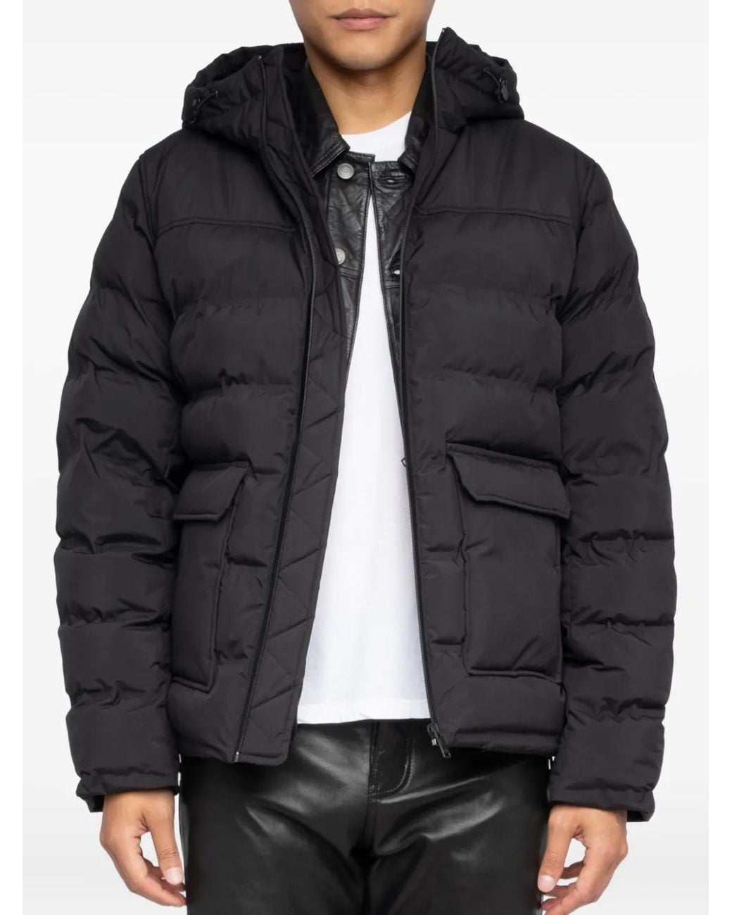 Zadig & Voltaire Black Hooded Padded Jacket for men