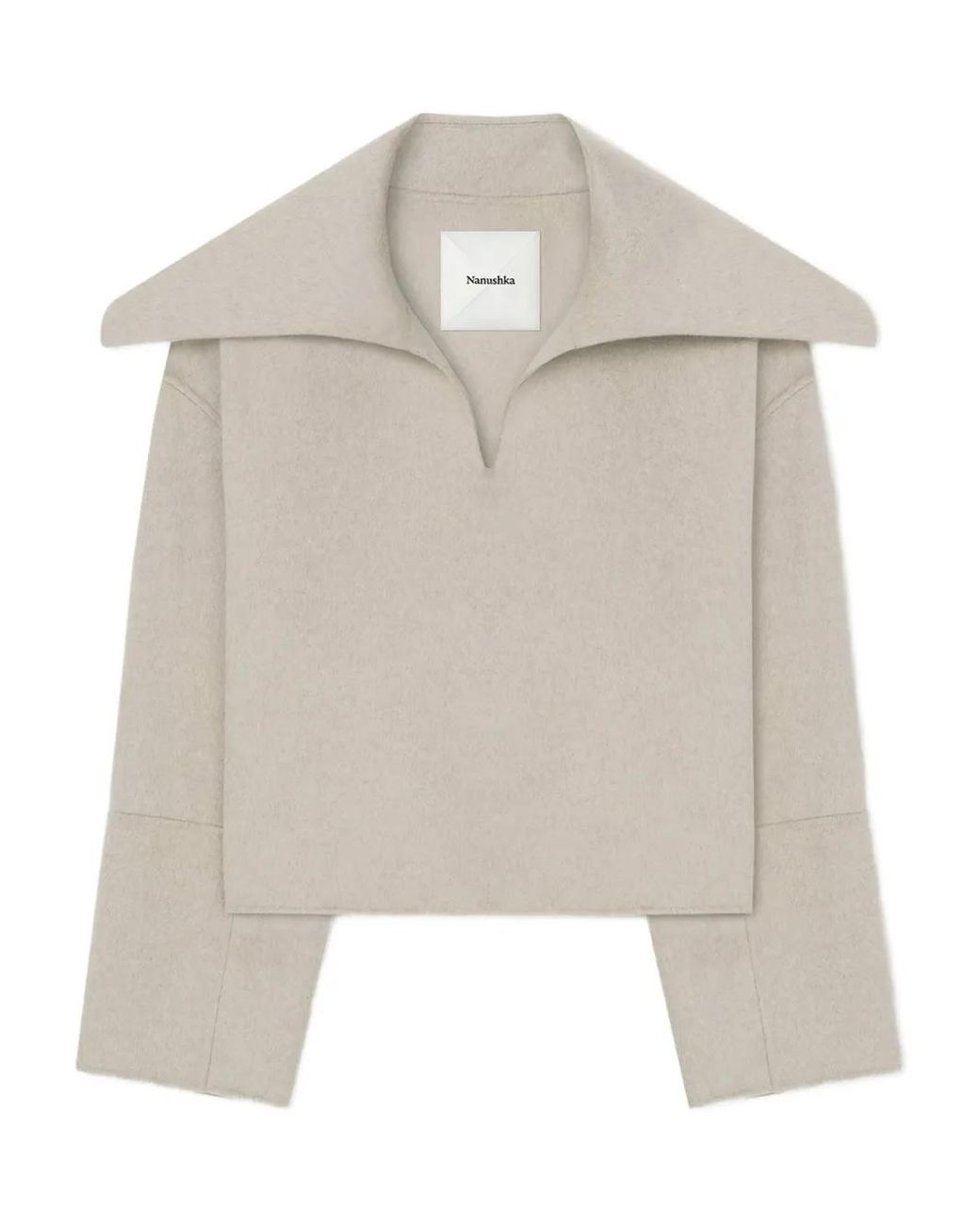 Nanushka White Maxe Pilgrim-Collar Sweater