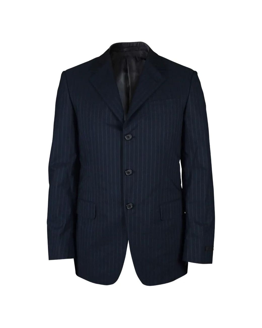Prada Blue Striped Pocket Cotton Jacket for men