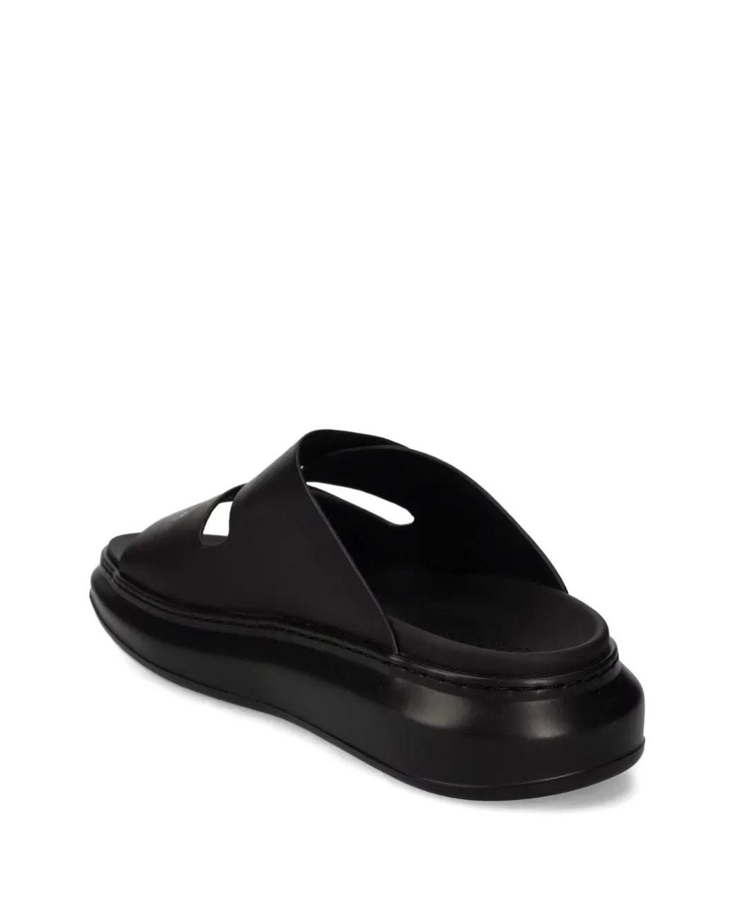 Karl Lagerfeld Black Leather Slides for men