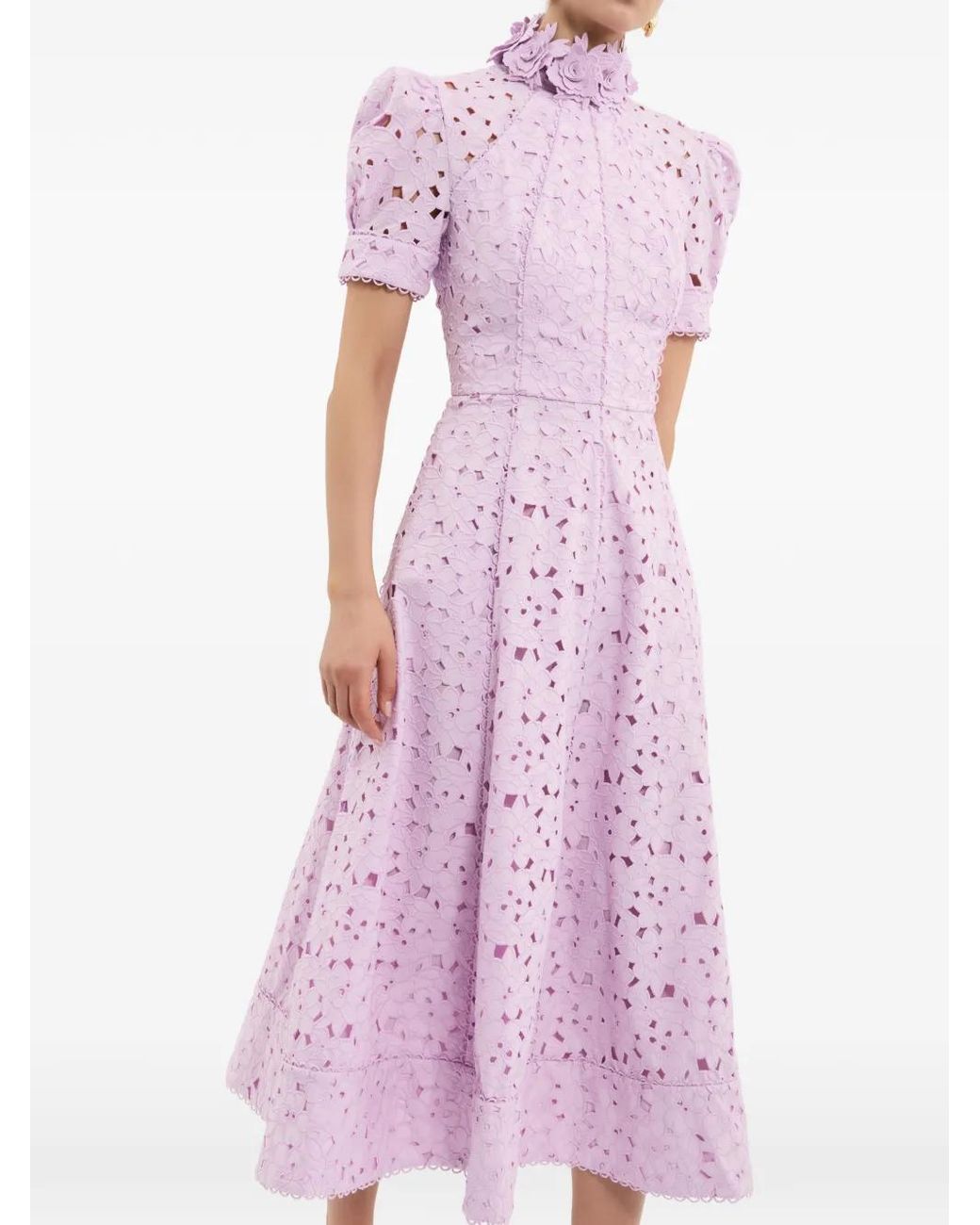 Rebecca Vallance Pink Kitsu Short-Sleeve Midi Dress