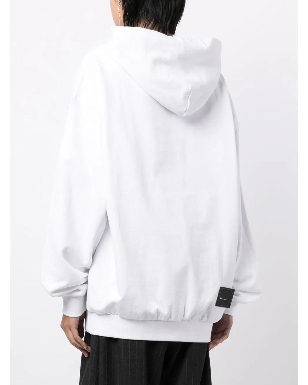 we11done White Multiple Front Logo Cotton Hoodie