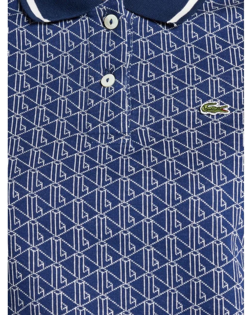 Lacoste Blue Logo-Embroidered Cotton Polo Top
