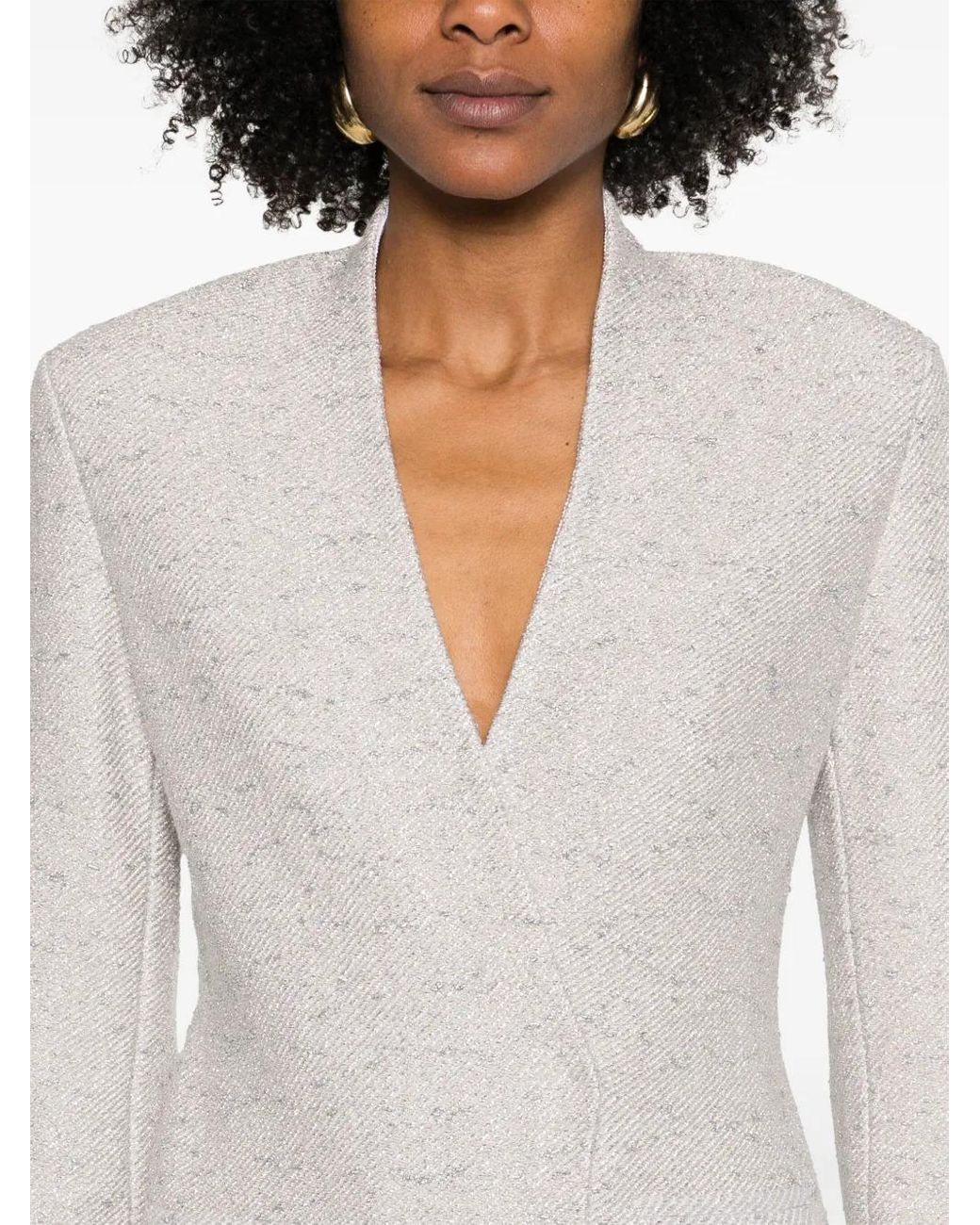 Giorgio Armani White Lurex Blazer