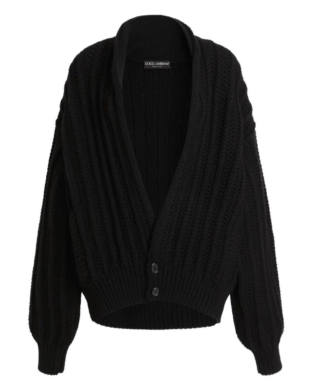Dolce & Gabbana Black Ribbed Cardigan