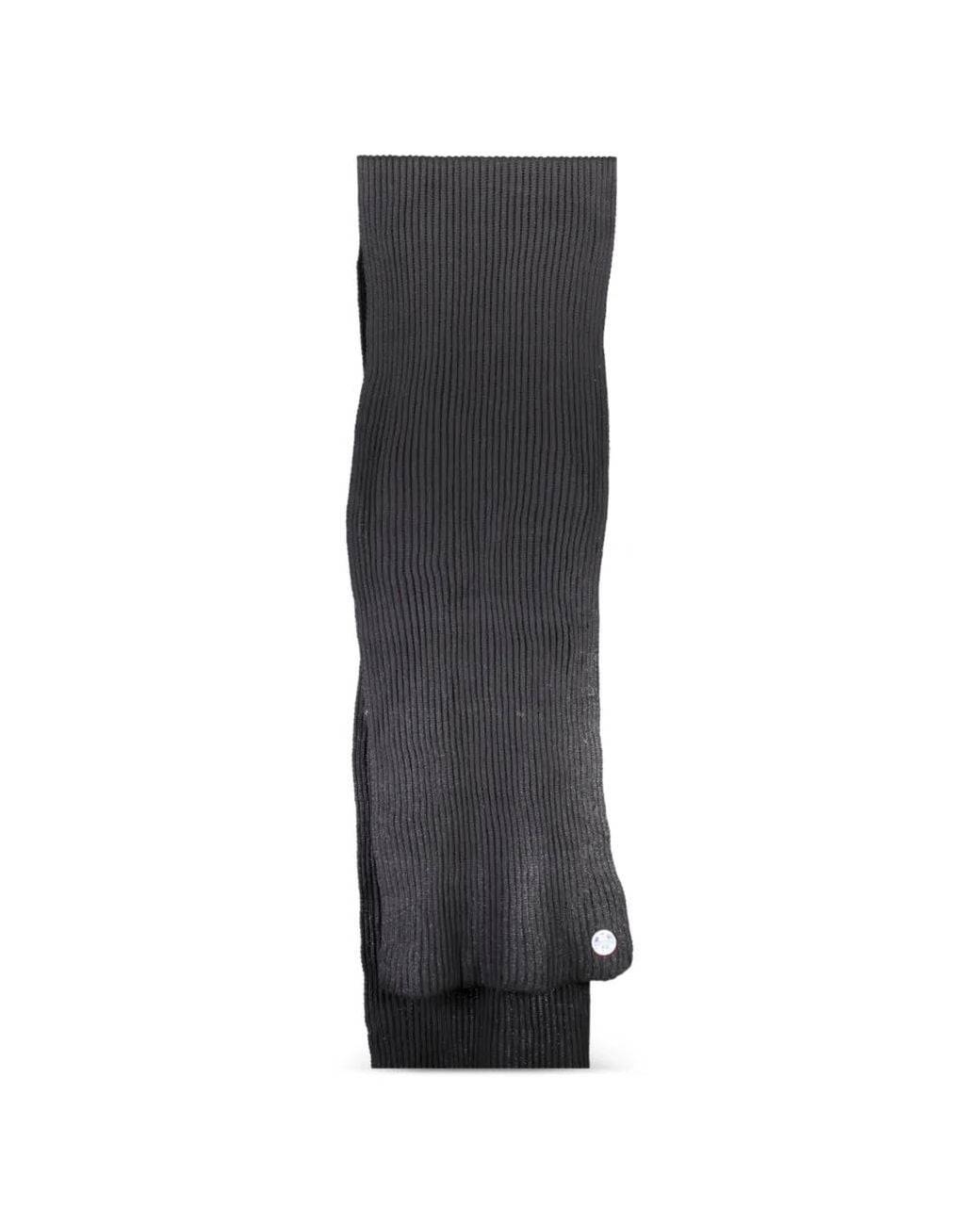 North Sails Black Ribbed-Knit Logo-Patch Scarf for men