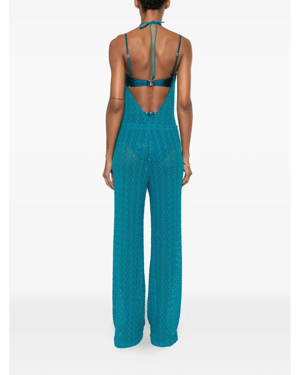 Mono Con Cuello Halter Fisico de color Blue