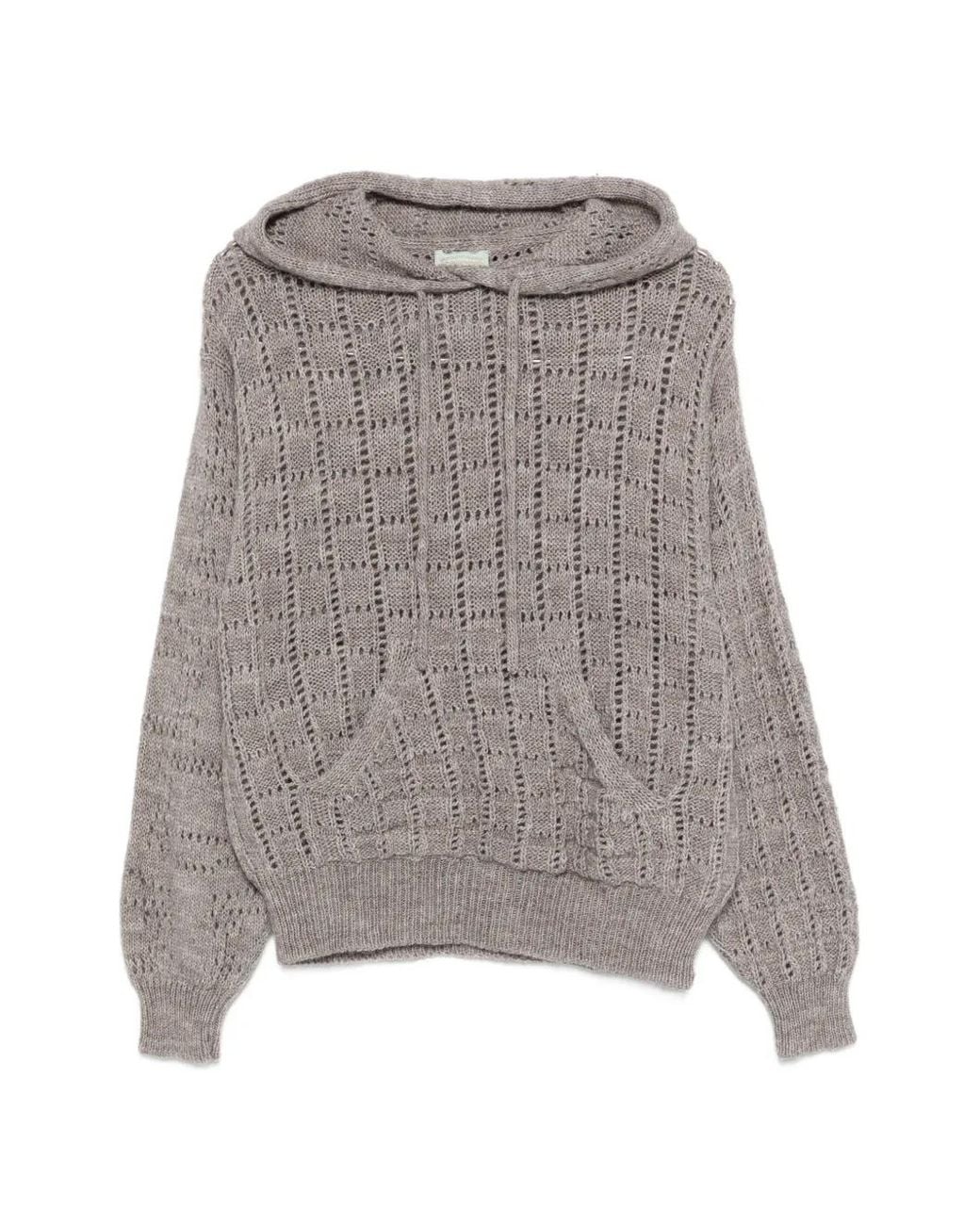 Aries Gray Long-Sleeve Hoodie Sweater for men