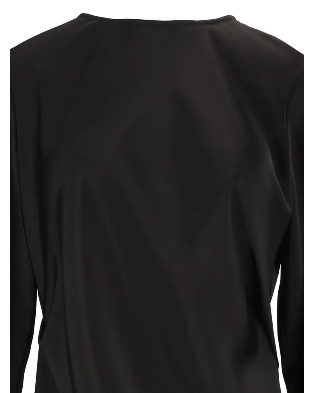 Emporio Armani Black Long-Sleeve Gathered Maxi Dress