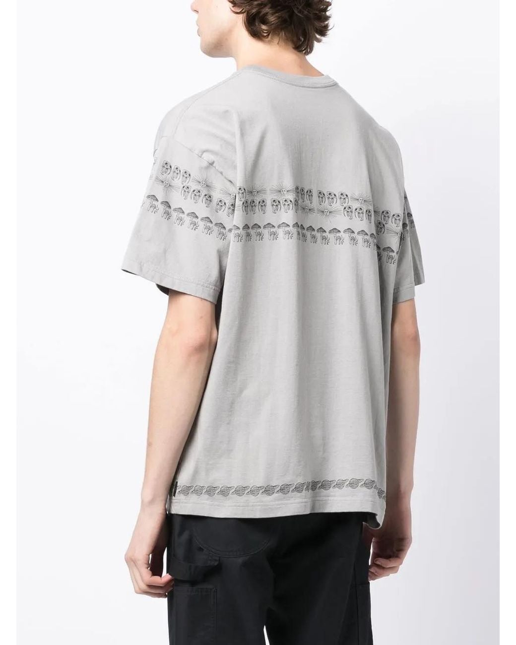 Neighborhood Gray Mushroom-Print Detail T-Shirt for men