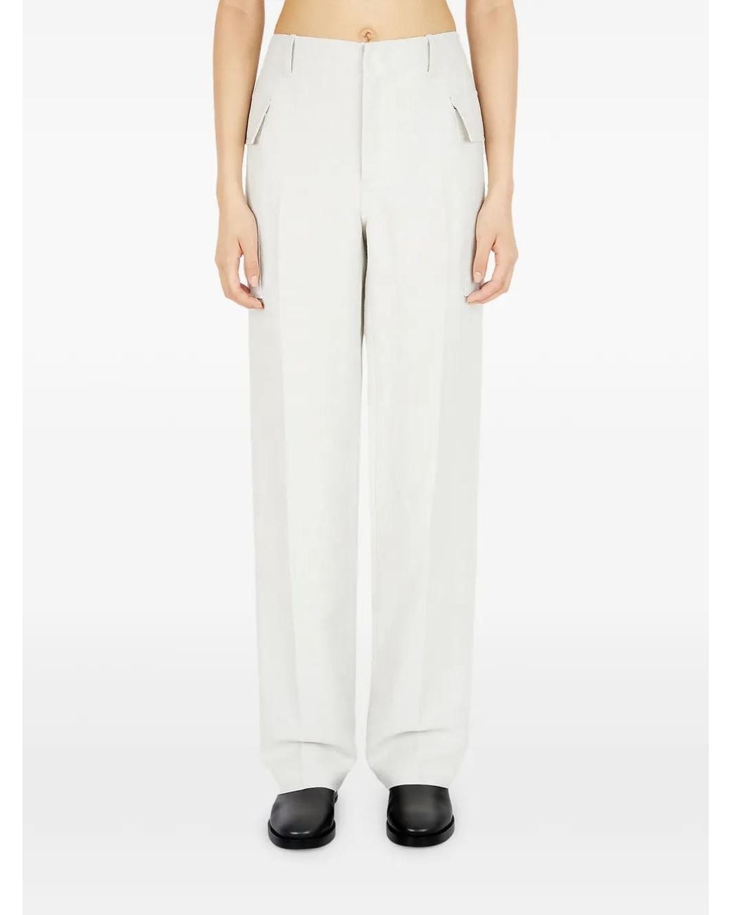 DURAZZI MILANO White Flap-Pocket Trousers