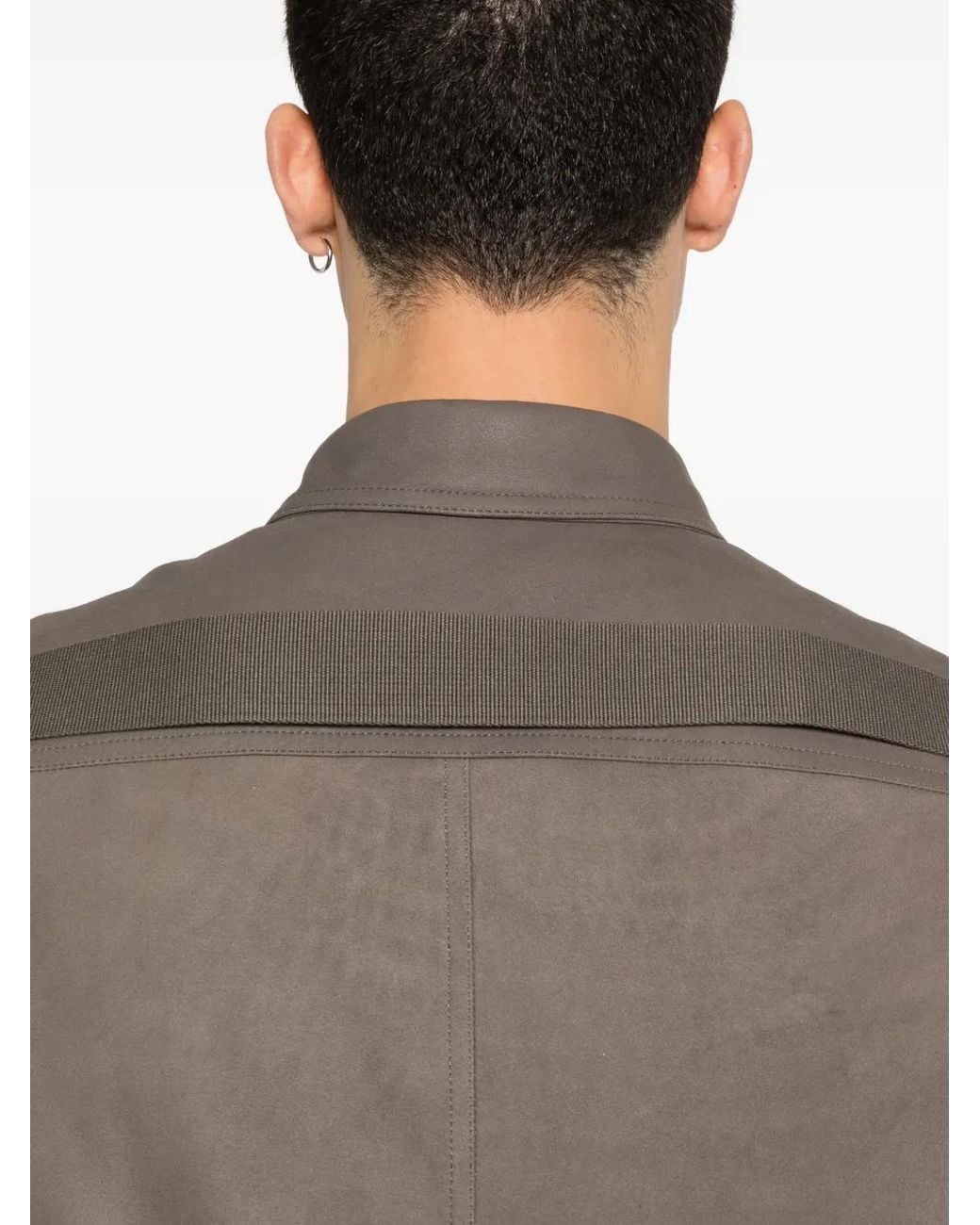 Rick Owens Brown Leather Outershirt for men