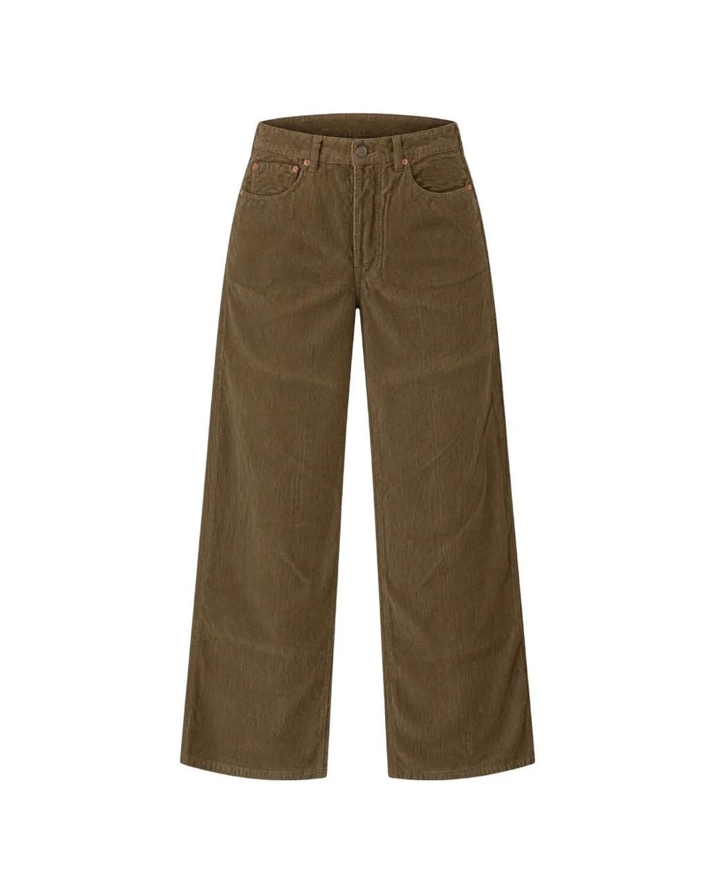 Fortela Green Corduroy Straight-Leg Trousers