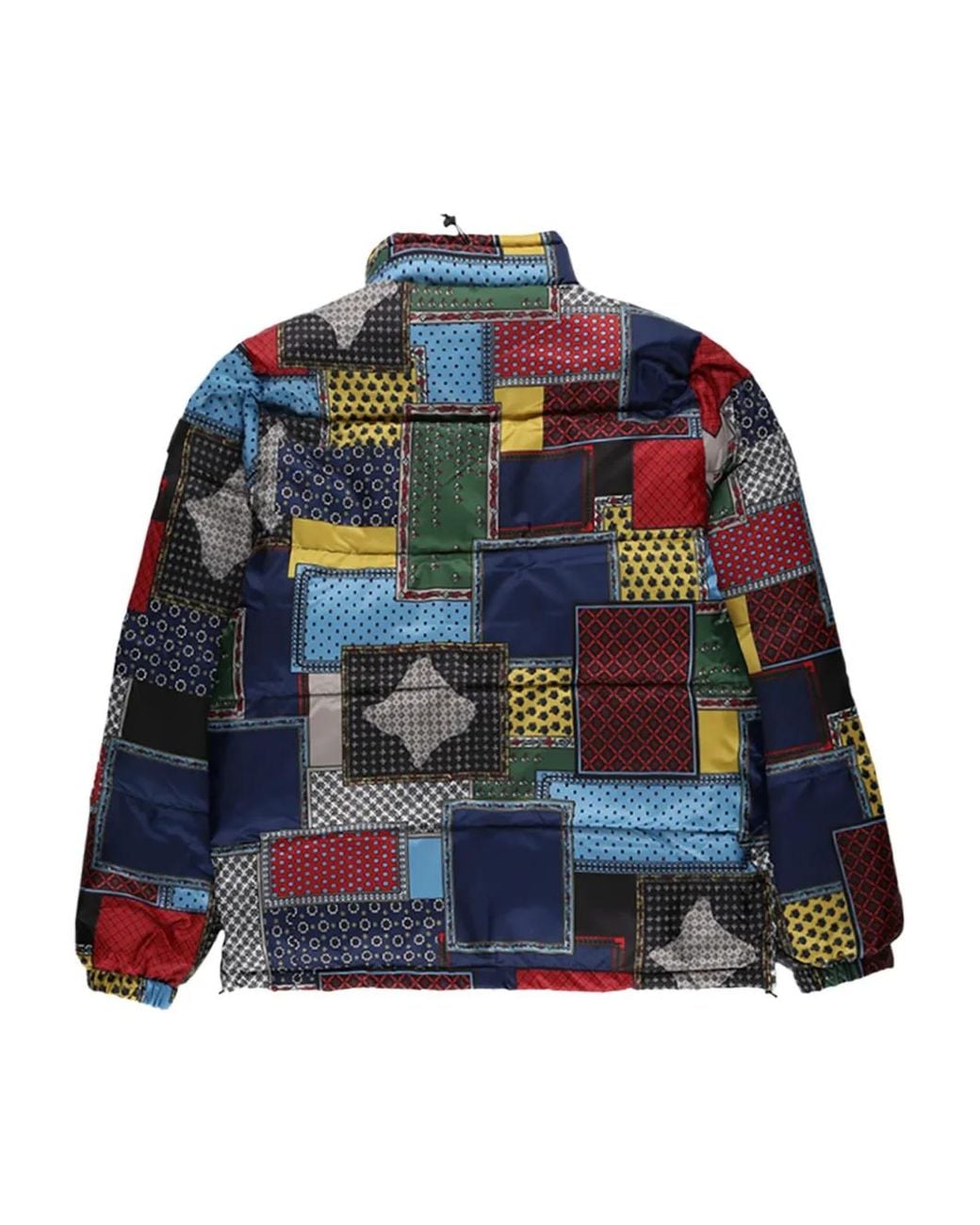 Stussy Blue Patchwork Puffer Jacket for men