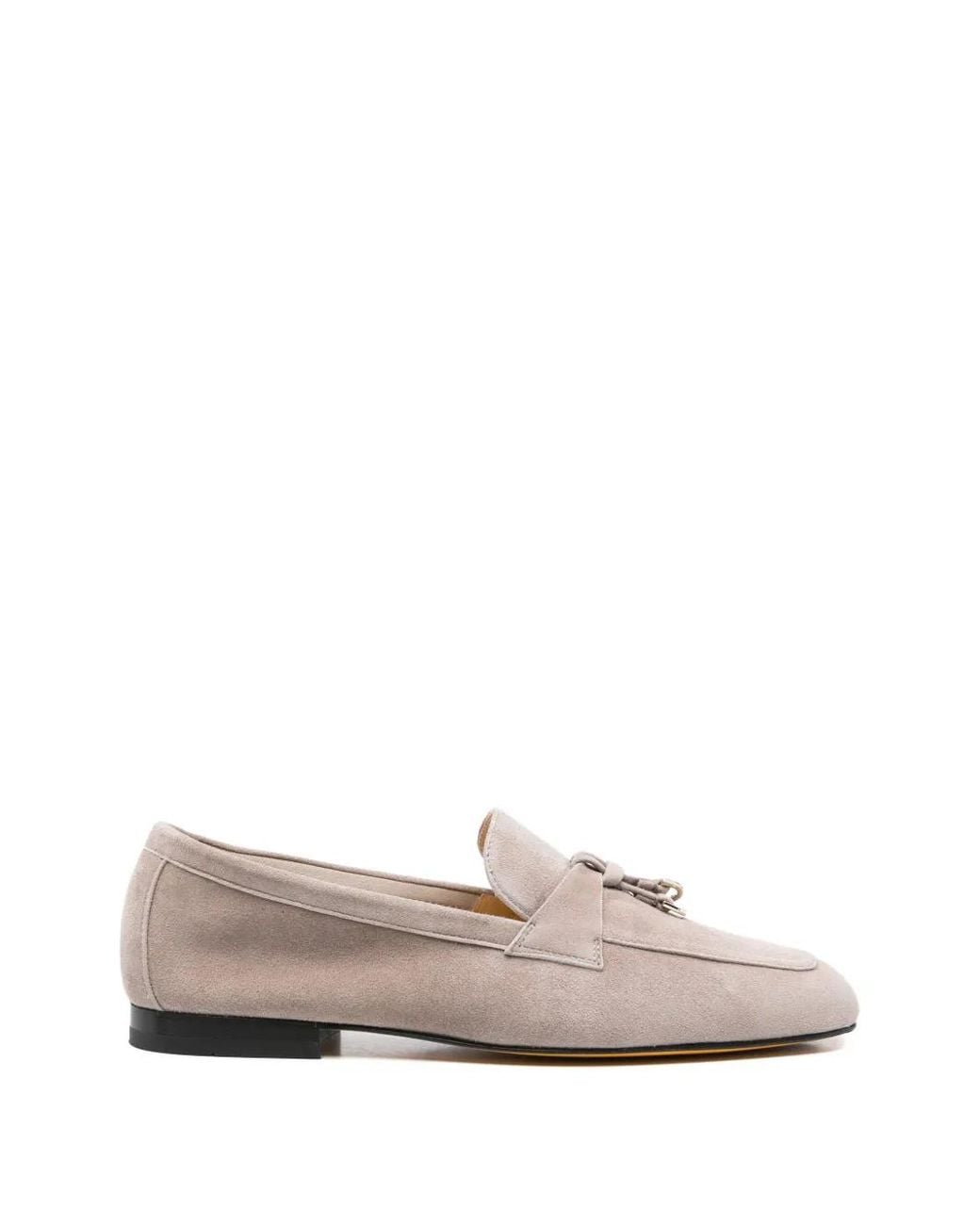 Doucal's White Mocassins En Daim À Glands
