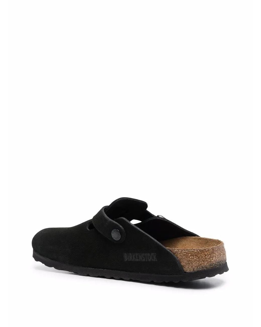 Birkenstock Black Boston Suede Mules