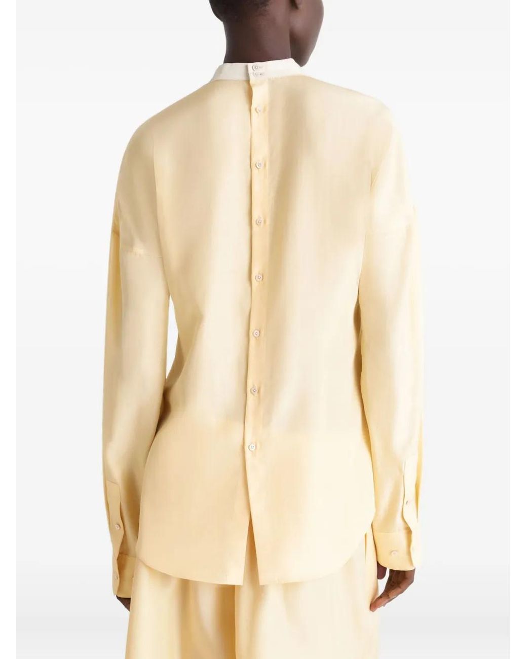 Lemaire Natural Buttoned Long-Sleeve Blouse