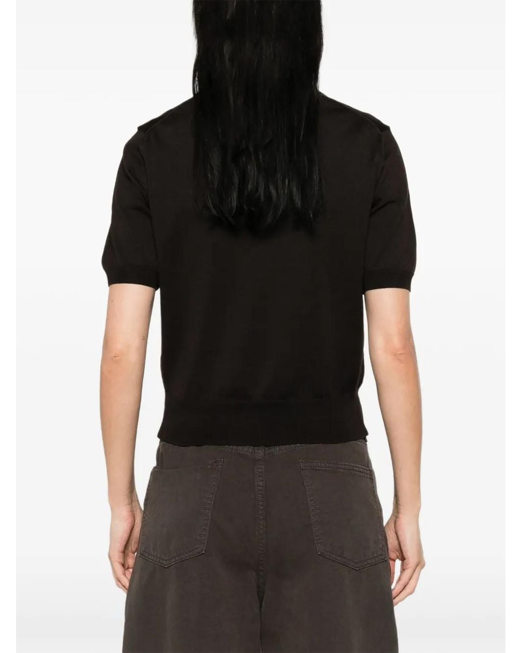 A.P.C. Black Half-Button Polo Shirt