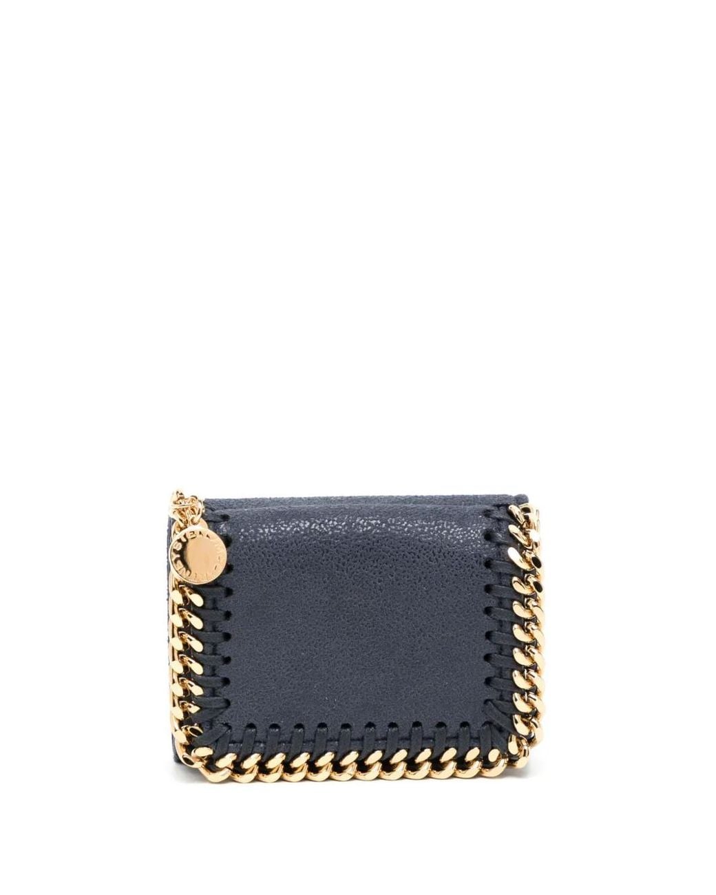 Stella McCartney Blue Chain-Link Detailing Leather Wallet