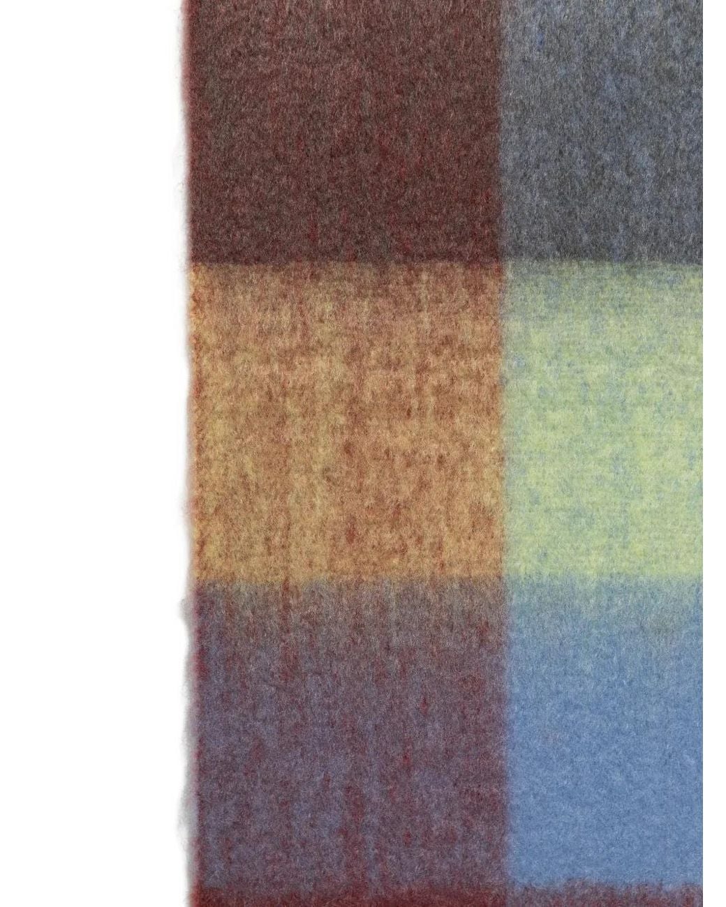 Verb to Do Brown Checked Wool Scarf