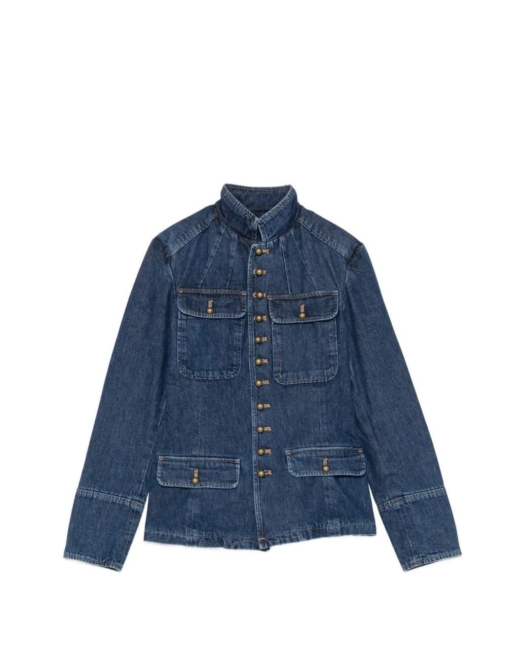 Polo Ralph Lauren Blue Veste En Jean À Boutonnière