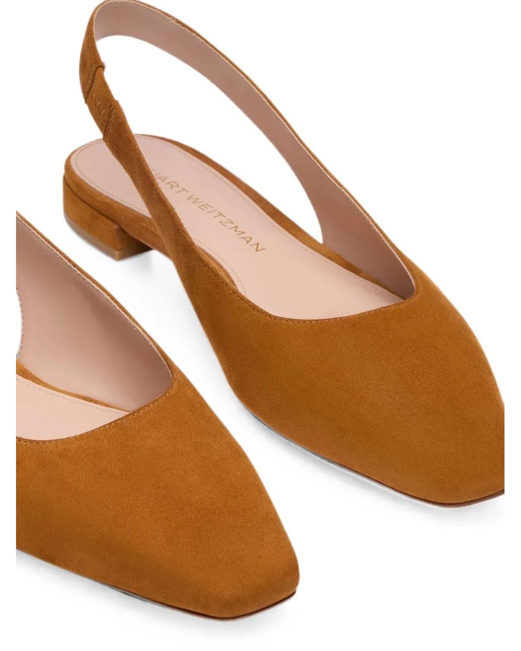 Stuart Weitzman Brown Stassi Pointed-Toe Slingback Pumps