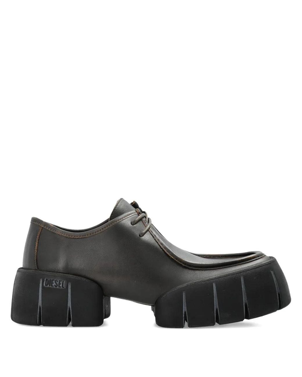 DIESEL Black D-Tex Chunky Sole Derby Shoes for men