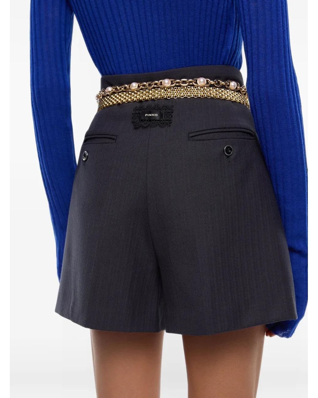 Pinko Geplooide Shorts in het Blue